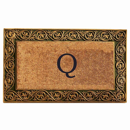 Monogram Door Mat, Gold, Black, Natural, 18 in W x 30 in L